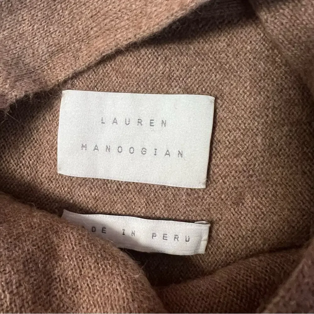 Lauren Manoogian Alpaca Yak Knit Wrap Midi Skirt Neutral Tan Sz 1/S